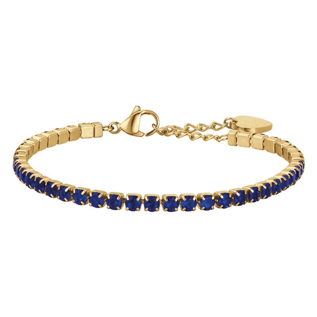 WOMEN'S TENNIS BRACELET IN IP GOLD STEEL WITH BLUE CRYSTALS Luca Barra