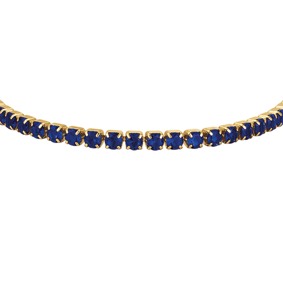 WOMEN'S TENNIS BRACELET IN IP GOLD STEEL WITH BLUE CRYSTALS Luca Barra