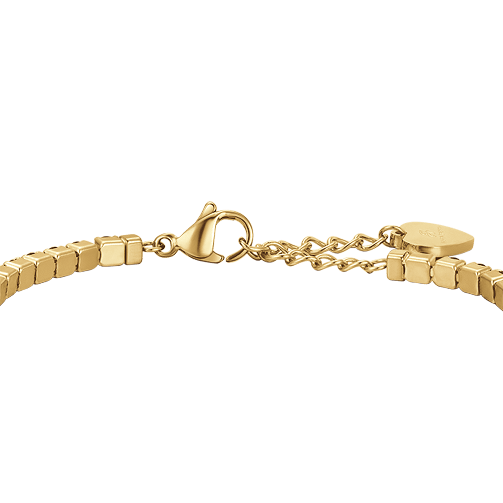 WOMEN'S TENNIS BRACELET IN IP GOLD STEEL WITH BLUE CRYSTALS Luca Barra