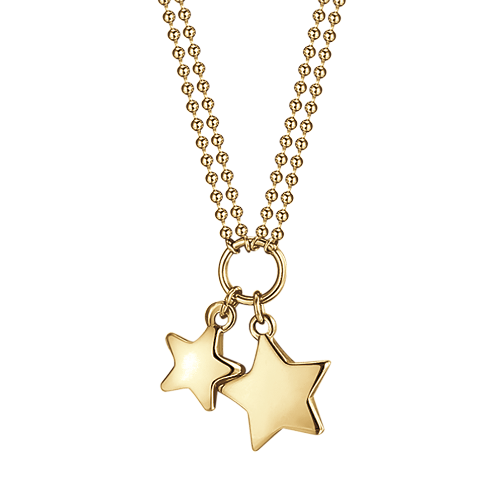 WOMAN'S NECKLACE IN STEEL IP GOLD WITH STARS Luca Barra