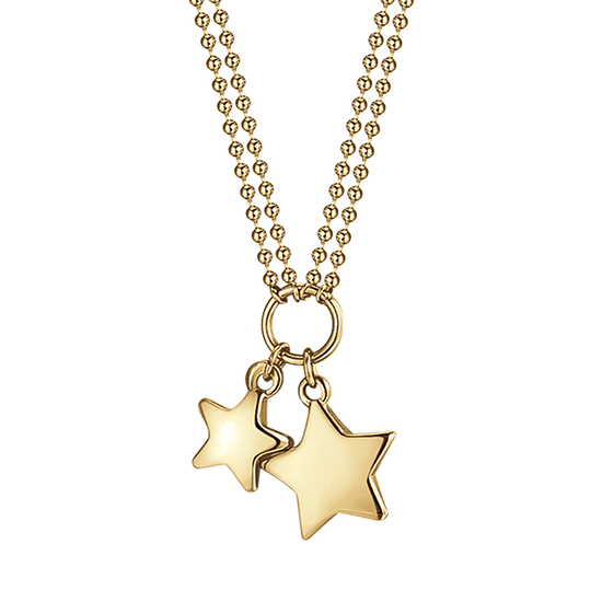 WOMAN'S NECKLACE IN STEEL IP GOLD WITH STARS Luca Barra